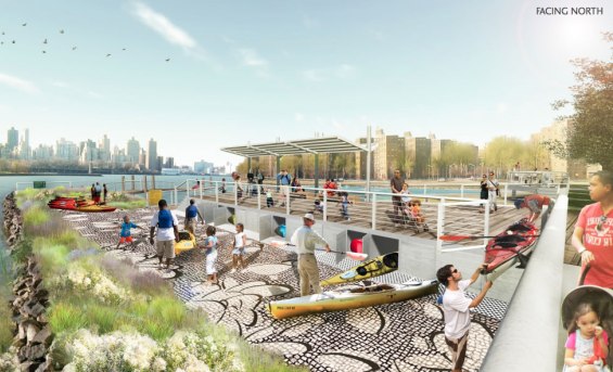 Conceptual design of a possible eco-dock on the Astoria Waterfront. Courtesy of the Metropolitan Waterfront Alliance