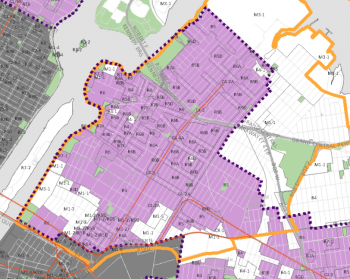 Shaded area: where parking requirements would be eliminated for affordable and senior housing
